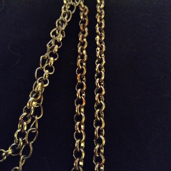 Silver large rhinestone pendant necklace royal Queen rectangle cushion LARP DND - Picture 3 of 5